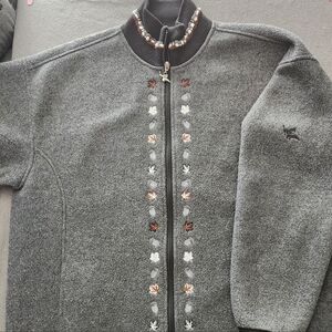 Vtg Tundra Sport Canada Fleece Jacket LG Embroidered Bear Tracks Maple Leaf